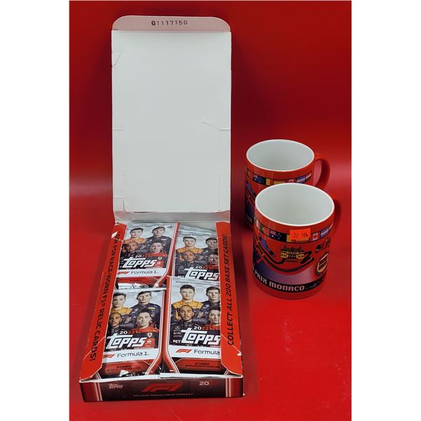 Topps 2022 Formula 1 Trading Cards & 2 Grand Prix Mugs