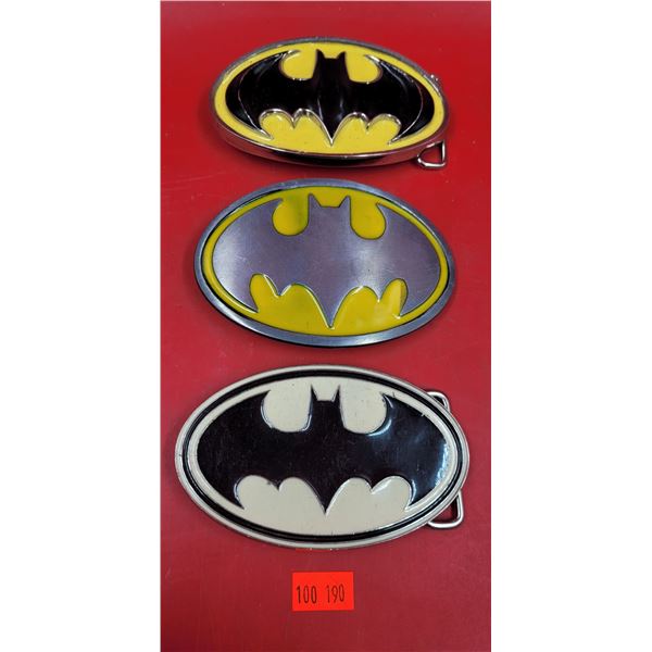 3 Metal Batman Belt Buckles