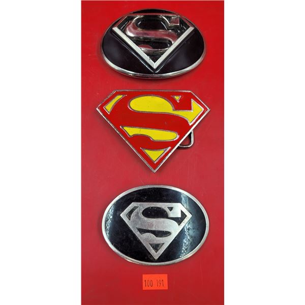 3 Metal Superman Belt Buckles