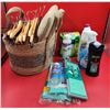 Image 1 : Household Item Lot w/ Lysol Cleaer, Axe Hair Shampoo + Conditioner, Hangers, & More