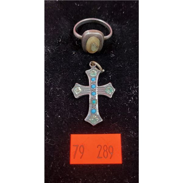 Sterling Ring & Cross Pendant