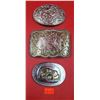 Image 1 : 3 Metal Belt Buckles w/ Horse & More