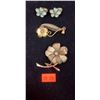 Image 1 : Sterling Silver Lot w/ Bond Boyd Flower Brooch, Flower Earrings, & Flower Pendant