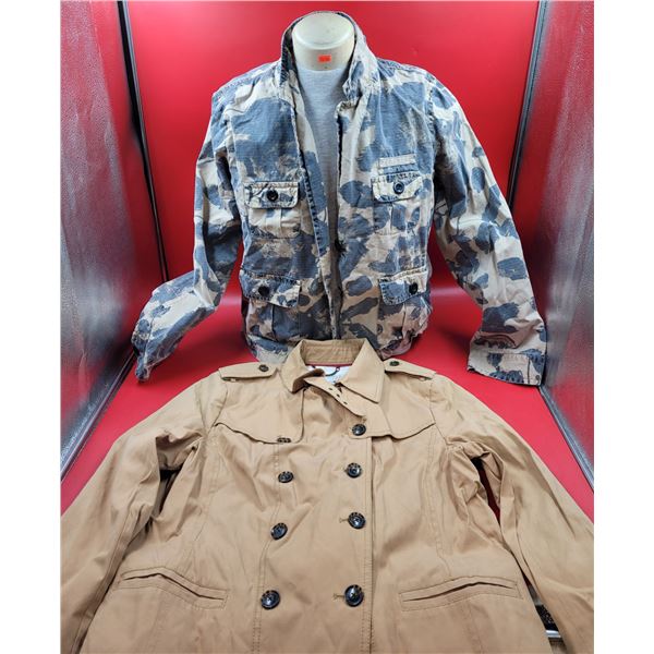 Banana Republic Short Trench Coat & J. Crew Button-Up Jacket