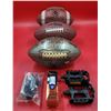 Image 1 : Sporting Good Lot w/ 3 Footballs, Bicycle Pedals, Golf Balls, & More