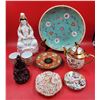 Image 1 : Asian Dish & Decor Lot w/ Teapot, Saucers, Teacups, Figurines, & More