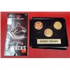 Image 1 : Vancouver Canucks Decal & Commemorative Sidney Crosby Medallion Set