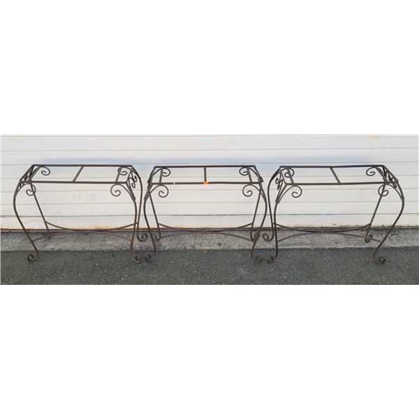 3 Metal Outdoor Tables (Frames Only- No Glass)