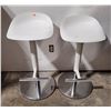 Image 1 : 2 White & Stainless Steel Bar Stools