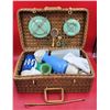 Image 1 : Wicker Picnic Basket w/ Supplies