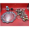 Image 1 : VTG Serving Platter & Assorted Cutlery