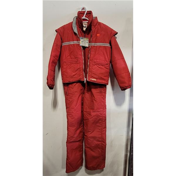 VTG Red Smash Ski Suit w/ Reversible Vest Made in Canada