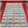 Image 1 : Full Sheet of 40 Canadian $1 Bills in Sequential Order (Hand Cut)