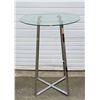 Image 1 : Stainless Steel Cocktail Table w/ Glass Top