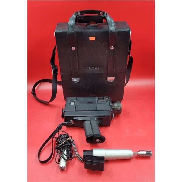 Sankyo Sound XL-40S Super 8 Movie Camera w/ Case & Microphone