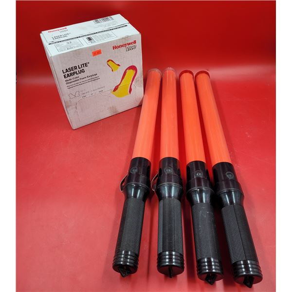 4 Traffic Batons & Laser Lite Earplugs