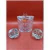Image 1 : Crystal Lidded Candy Dish & 2 Round Candleholders
