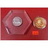 Image 1 : Encased Canadian Dollar Coin & US September 11, 2001 Coin