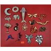 Image 1 : Assorted Brooch Lot w/ Honey Bee, Fairy, Koi Fish, Snake, Rooster, Martini, & More