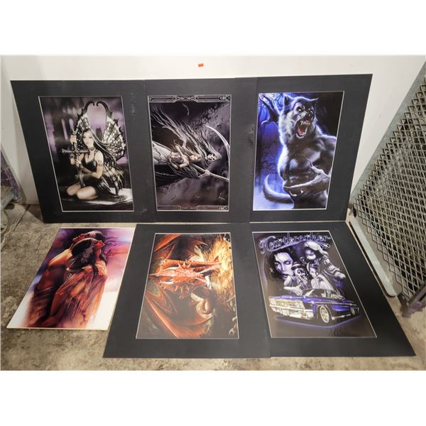 6 Assorted Prints w/ Werewolf, Grim Reaper, & More