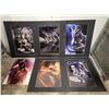 Image 1 : 6 Assorted Prints w/ Werewolf, Grim Reaper, & More