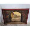 Image 1 : Framed Original European Village Painting by Le Brook