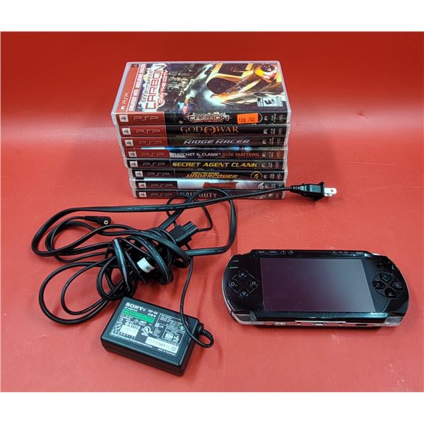 Portable PlayStation (PSP) System w/ Assorted Games & Charger