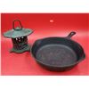 Image 1 : Cast Iron Lot w/ Wagner Ware Pan & Lantern