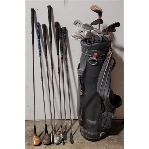 Assorted VTG Golf Clubs w/ Golf Bag