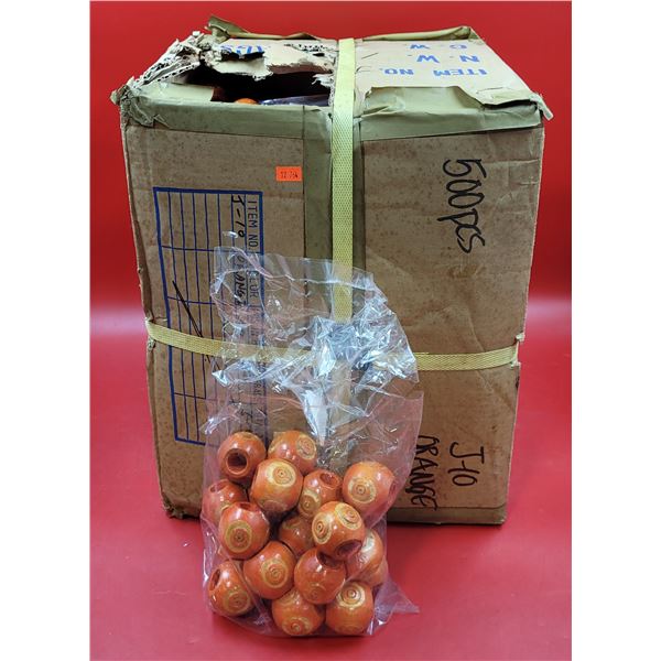 Lot of Orange Wooden Beads