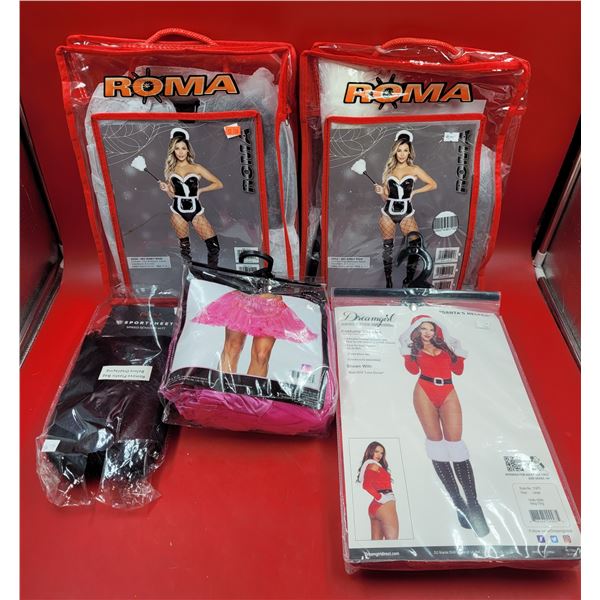 Assorted Costume Lot w/ Santa's Helper, Maid, & More