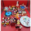 Image 1 : Disney Collectible Lot w/ Divided Plate, Character Crayons, Plastic Binoculars, & More