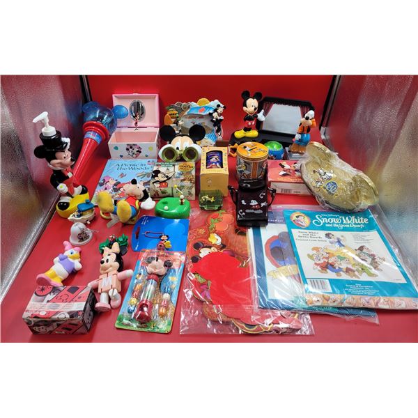 Disney Collectible Lot w/ Coin Bank, Music Box, & More
