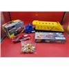 Image 1 : Toy & Vehicle Lot w/ Built '07 Shelby GT-500 Model, Diecast Metal Trailer, SpongeBob Figures, & More