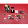 Image 1 : VTG Smalls Lot w/ Ornate Letter Opener, Shakespeare Bobble Head, Eagle Ring, & More