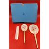 Image 1 : Birks Mother of Pearl Vanity Set w/ Comb, Hairbrush, & Handheld Mirror