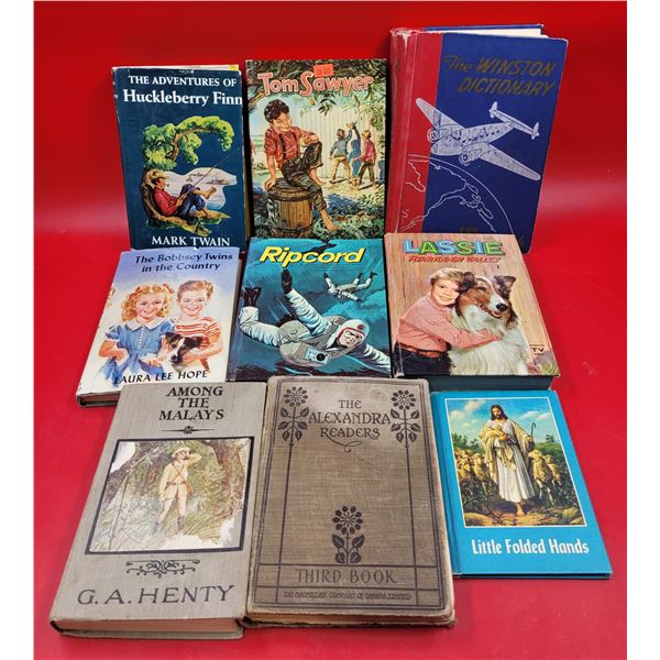 VTG Book Lot w/ Adventures of Huckleberry Finn, Tom Sawyer, & More