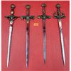 Image 1 : 4 Ornate Metal Dagger Replica Letter Openers