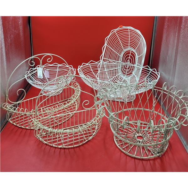 Lot of Assorted Wire Planters