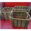 Image 1 : 3 Woven Baskets w/ Handles