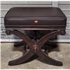 Image 1 : Wooden Leather Upholstered Curule Stool