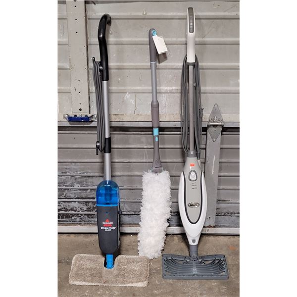 Cleaning Lot w/ Bissell Steam Mop, Duster, & Shark Steam Pocket Mop