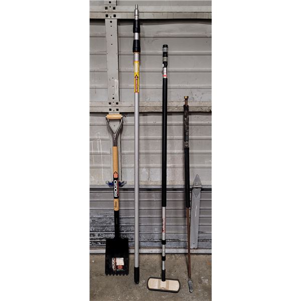 Tool Lot w/ Shovel, Extension Poles, & Garden Hose Attachment