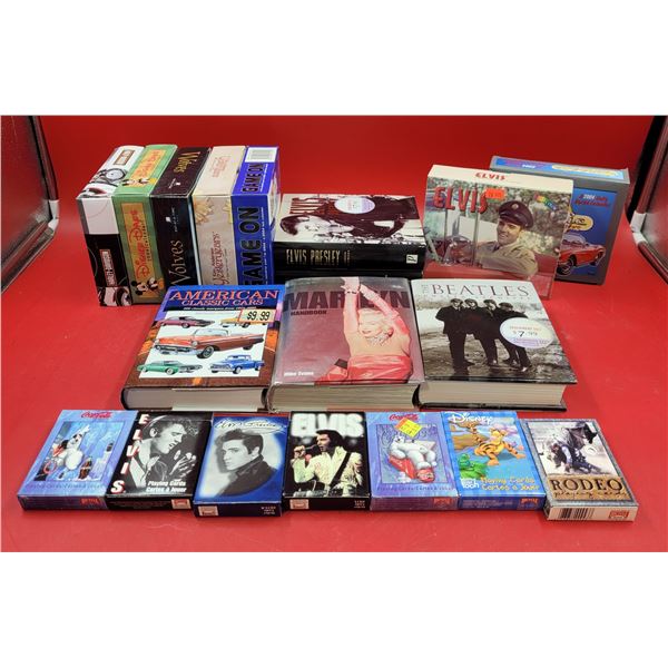 Collectible Book, Calendar & Playing Card Lot w/ Coca-Cola Cards, The Beatles Book, & More