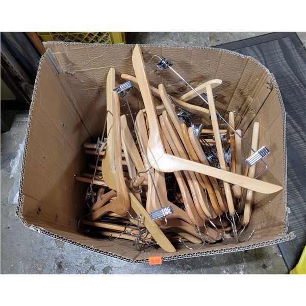 Box of Wooden Hangers