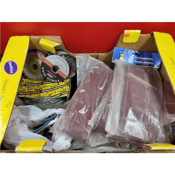 Sanding & Cutting Tool Lot w/ Sanding Belts, Metal Cutting Discs, & More