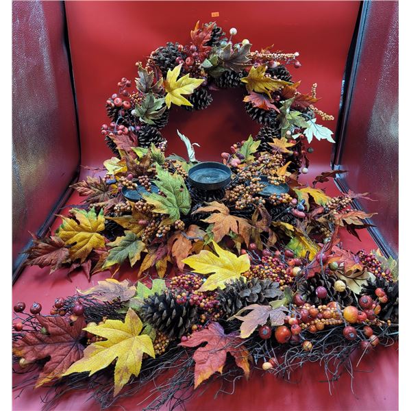 Fall Wreath, Table Centerpiece, & Wall Hanging