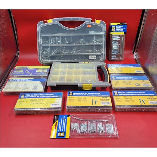 Mostly Power Fist Hardware Lot w/ Hex Head Drill Screws, Nuts, Cotter Pins, & More
