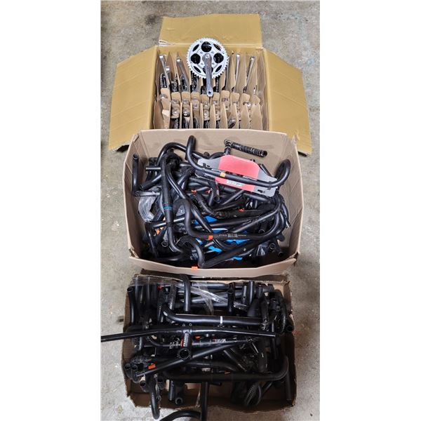 Bicycle Parts & Accessories Lot w/ Handles, Cranksets, & More