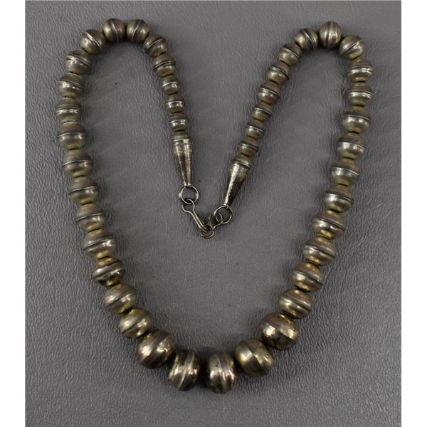 NAVAJO SILVER BEAD NECKLACE